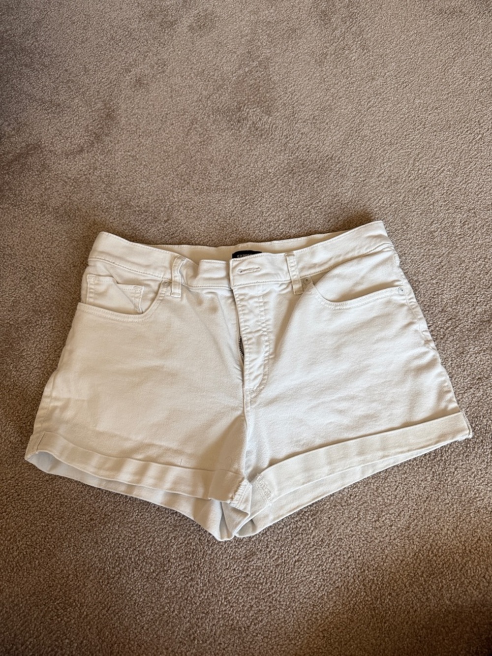 Express Women’s White Casual Denim Shorts